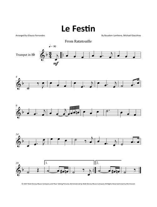 Le Festin (Arr. Glauco Fernandes) - Michael Giacchino, Boualem Lamhene (Trumpet Solo)