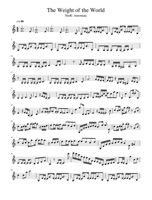 The Weight of the World NieR automata violin