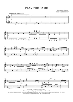 Play Official version of Play the game Sheet Music by Queen for