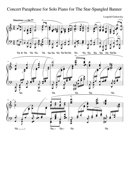 Concert Paraphrase for Solo Piano for The Star-Spangled Banner