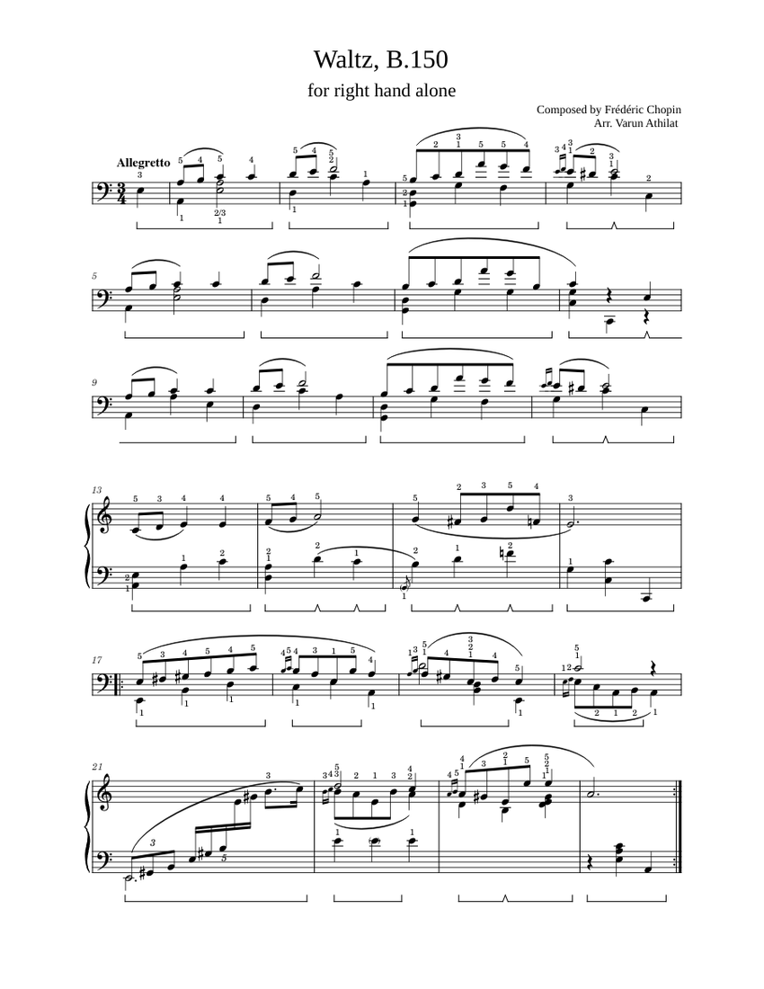 Chopin-Athilat: Waltz in A minor, B.150 (for piano, right