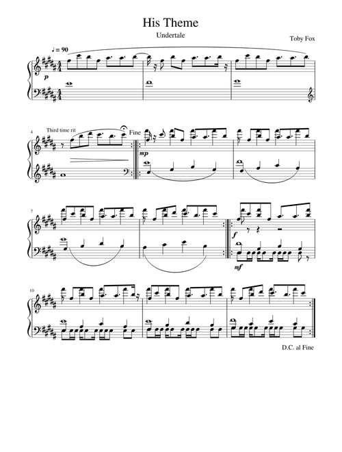 His Theme - Piano