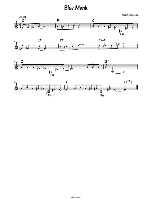 Blue Monk  (Lead sheet )