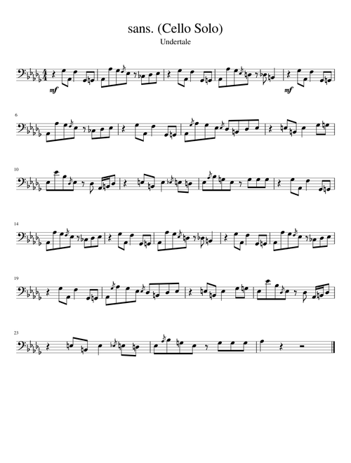 sans. (Cello Solo)