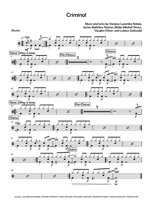 Criminal (Arr. David Lartey) - Lu Kala (Drums)