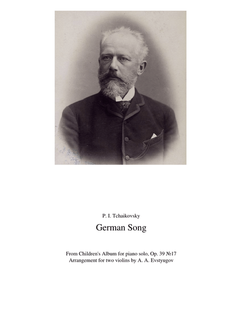 Tchaikovsky — German Song — easy violin