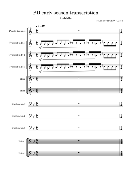 Blue Devils Warmups – The Blue Devils – 23 transcription.