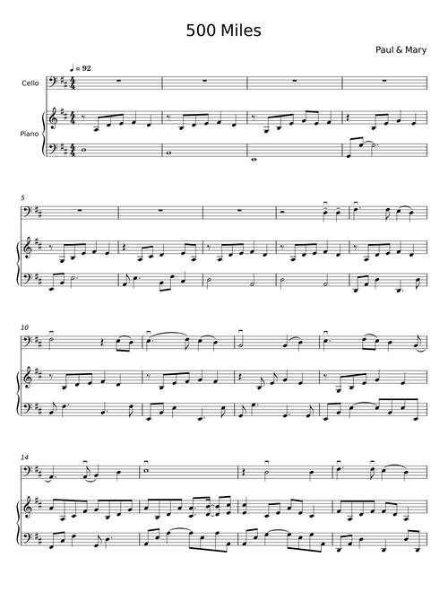 500 miles - Peter, Paul and Mary