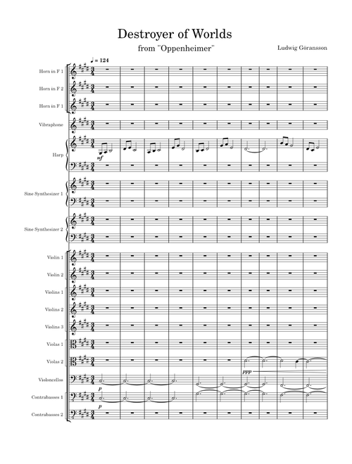 Destroyer Of Worlds – Ludwig Göransson (from Oppenheimer) - Arrangement