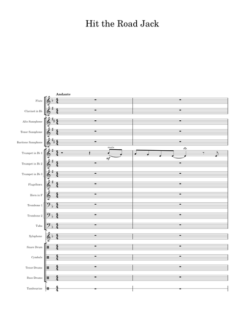 Hit the road, Jack – Percy Mayfield – Marching Band Arrangement