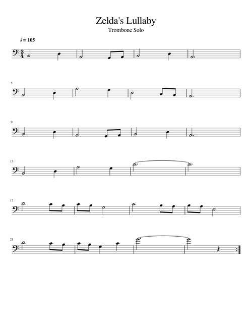 Zelda's Lullaby - Trombone Solo