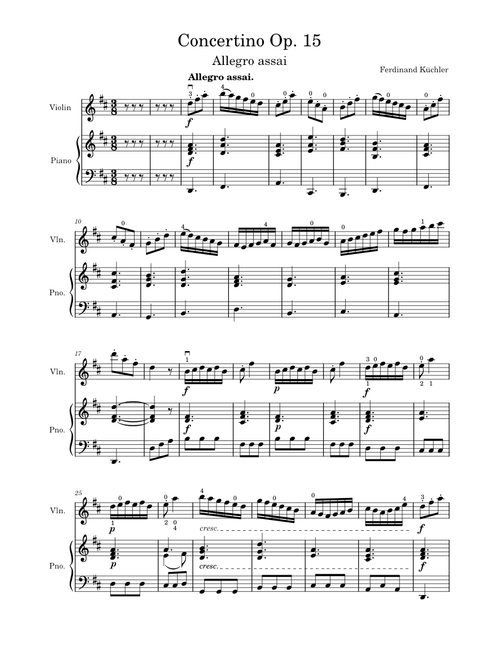 Violin Concertino, Op.15, 3rd Movement Allegro assai – Ferdinand Küchler