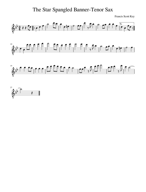 The Star Spangled Banner-Tenor Sax