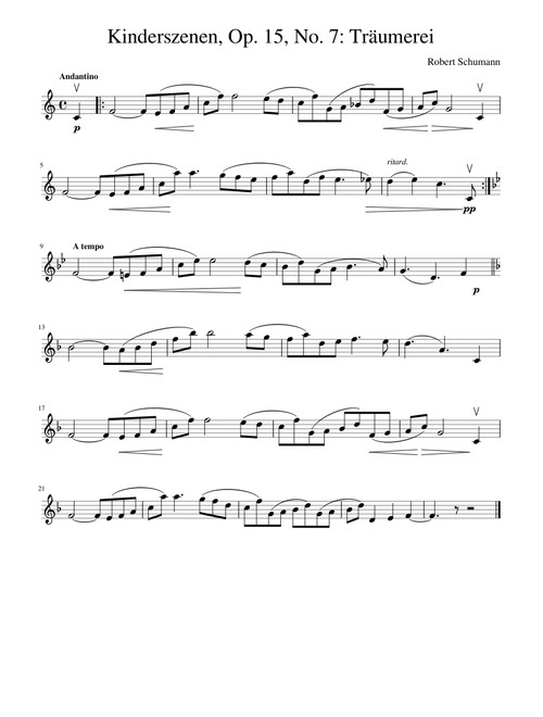 Kinderszenen, Op. 15 No. 7 - Träumerei (arr. for violin)