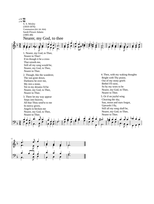 Nearer, my God, to thee - Samuel Sebastian Wesley