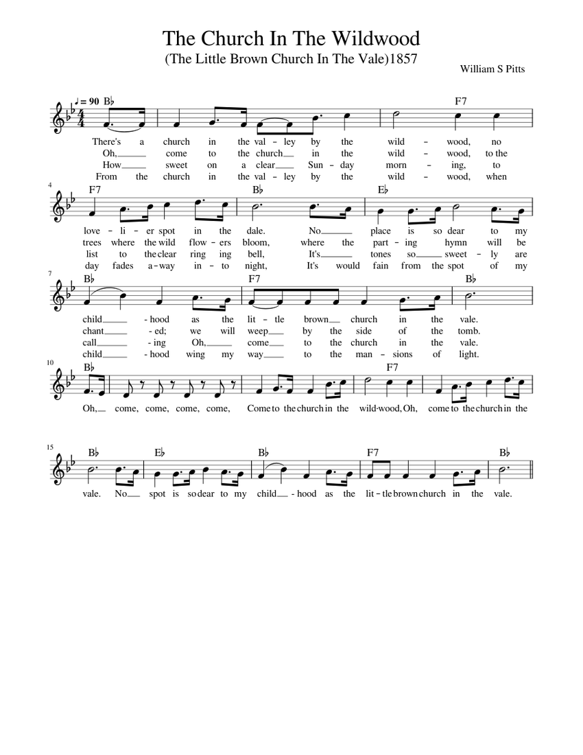 The Church In The Wildwood Sheet music for Piano (Solo)