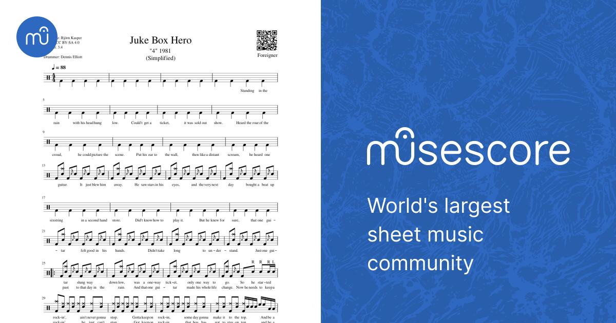 Juke box hero – Foreigner Sheet Music for Drum group (Solo