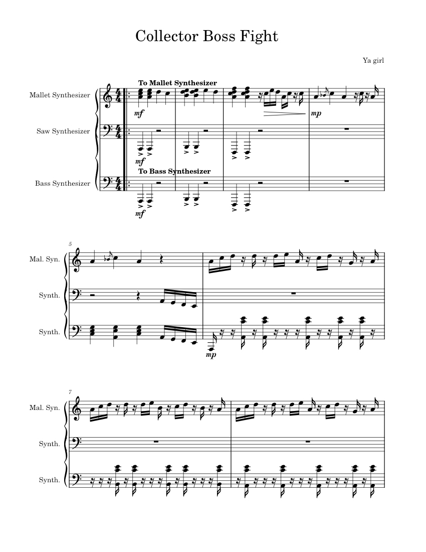 Work in progress Sheet music for Piano, Synthesizer (Mixed Trio ...