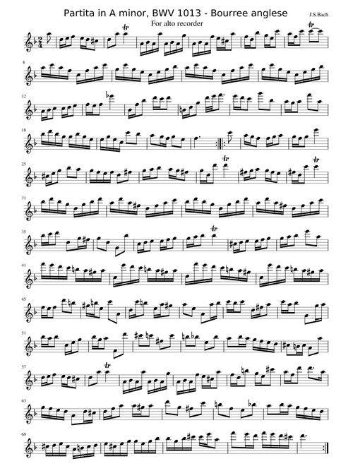 J.S.Bach - Partita in A minor, BWV 1013 - Bourree anglese