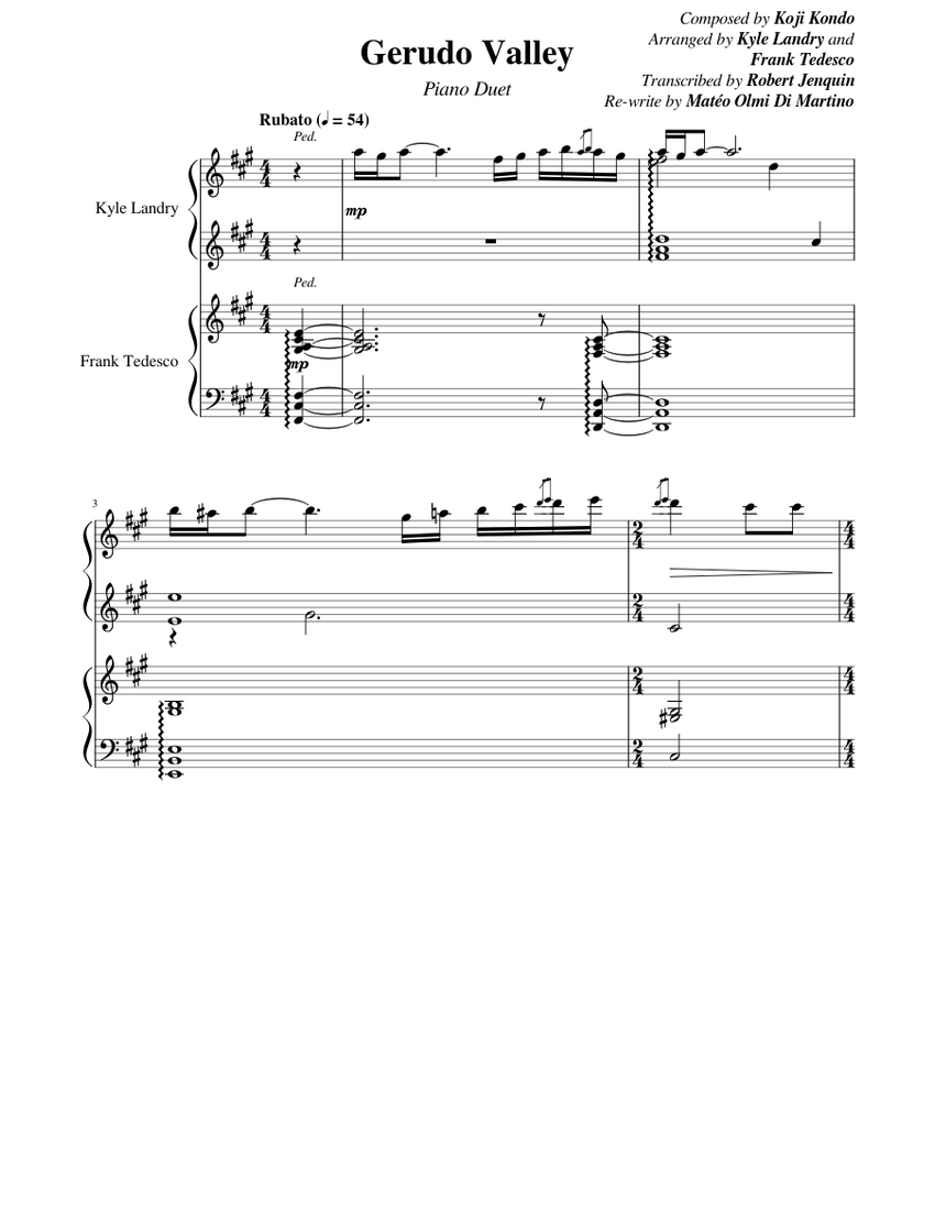 Gerudo Valley Piano Duet Sheet music for Piano (Piano Duo