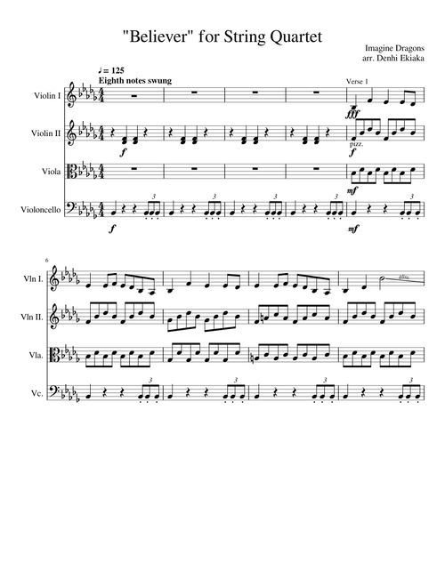 Believer for String Quartet