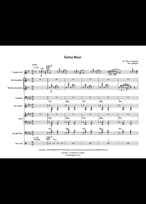 Festive Minor Sheet Music with Chords for Saxophone baritone (Solo