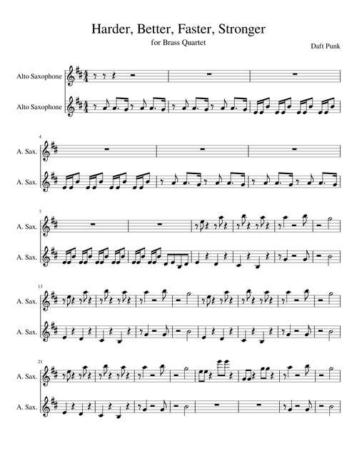Harder, Better, Faster, Stronger Saxaphone