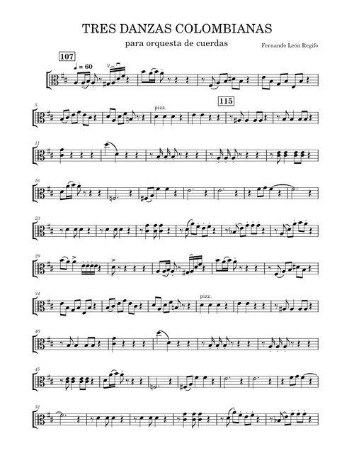 TRES DANZAS COLOMBIANAS viola