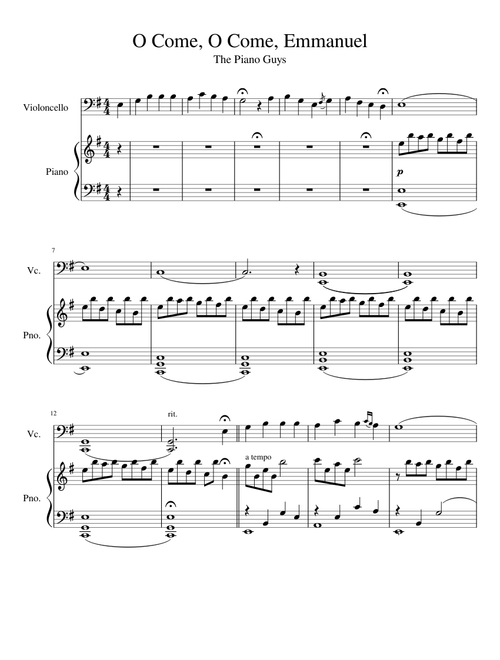 O Come O Come Emmanuel The Piano Guys