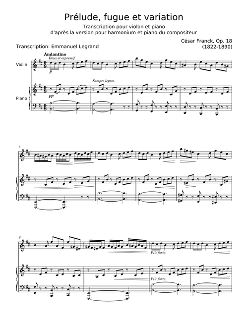 Prélude, Fugue et Variation, Op.18 - César Franck