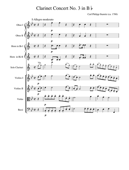 C. P. Stamitz -- Clarinet Concerto No.3 in Bb
