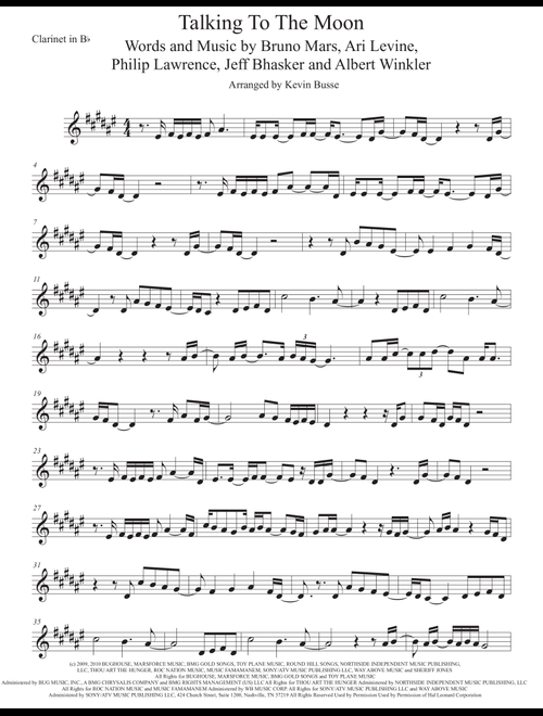 Talking To The Moon (Arr. Kevin Busse) - Bruno Mars (Clarinet Solo)