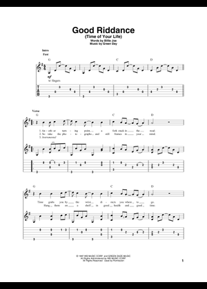 Play Official version of Good Riddance (Time of Your Life) Sheet Music ...