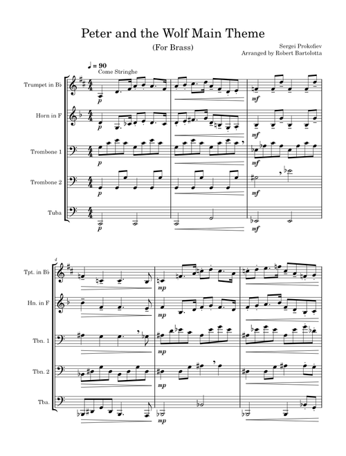 Peter and the Wolf, Op.67 – Sergei Prokofiev Peter and the Wolf Main Theme (Brass)