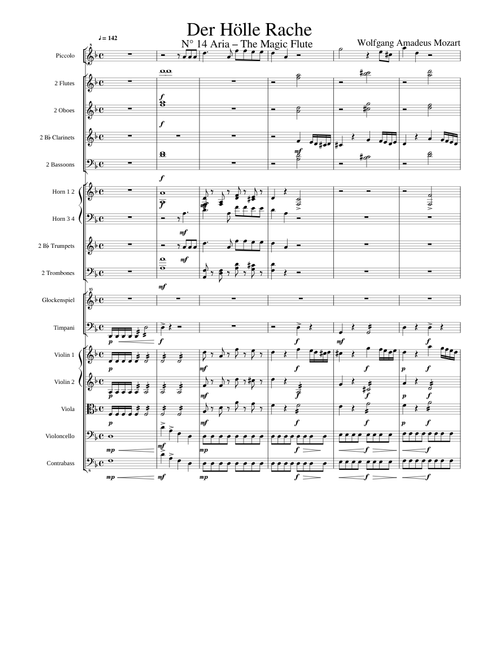 Der Holle Rache re orchestrated