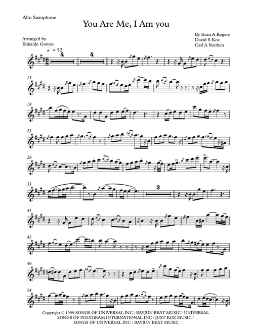 You Are Me, I Am You (Arr. Ednaldo Gomes) - Dave Koz (Alto Sax Solo)