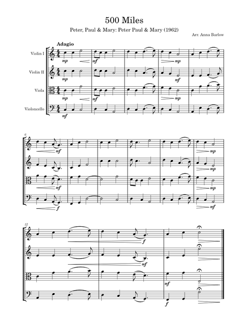 Five Hundred Miles – Peter, Paul and Mary