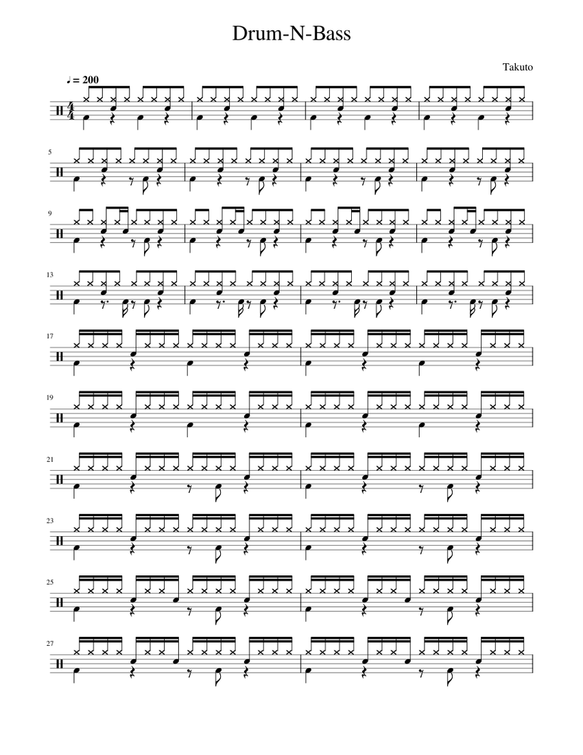 DrumNBass Sheet music for Drum group (Solo)