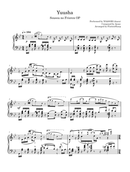 [FULL][PIANO] Yuusha - Sousou no Frieren