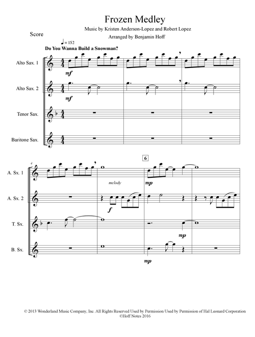 Love Is An Open Door (Arr. Benjamin Hoff) - Kristen Bell & Santino Fontana (Woodwind Ensemble)