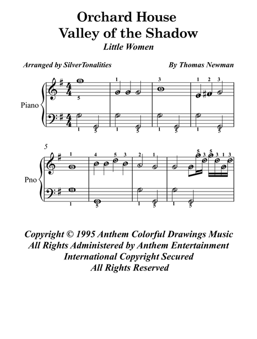 Orchard House (Arr. SilverTonalities) - Thomas Newman (Easy Piano)