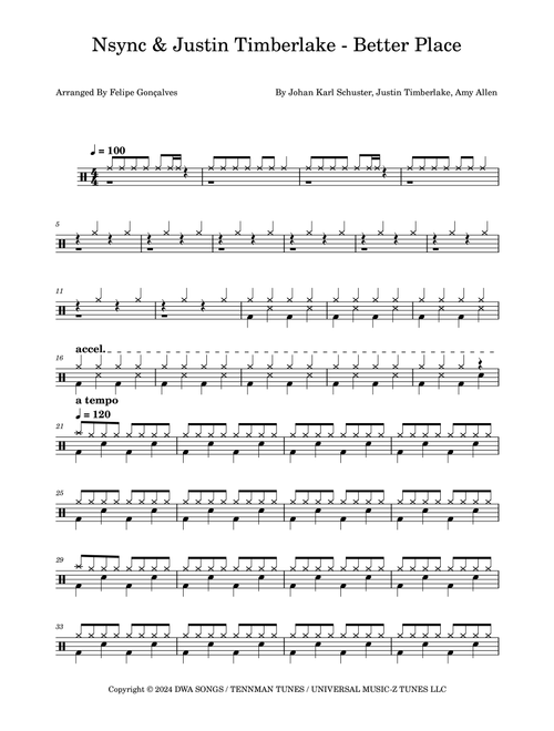 Better Place (Arr. The Ninja) - Nsync & Justin Timberlake (Drums)