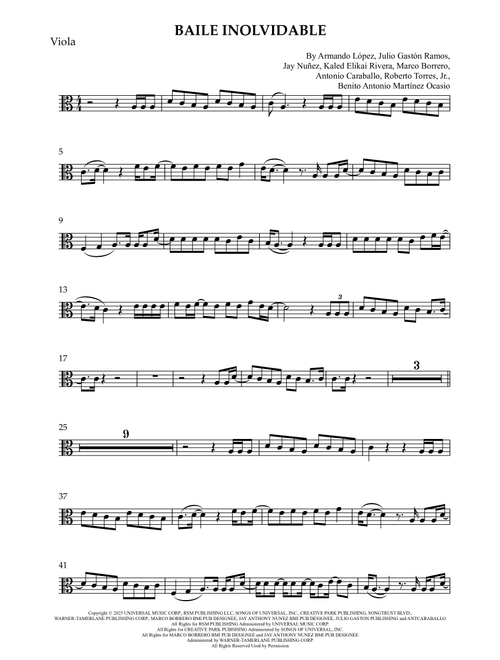 Baile Inolvidable (Arr. Matheus Felix) - Bad Bunny (Viola Solo)