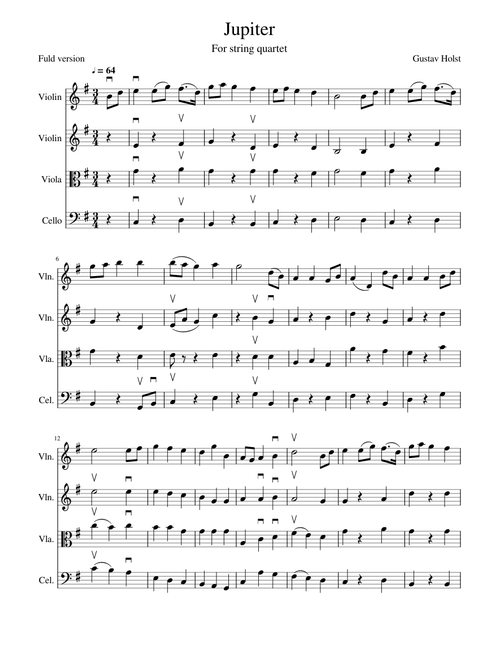 Jupiter for string quartet
