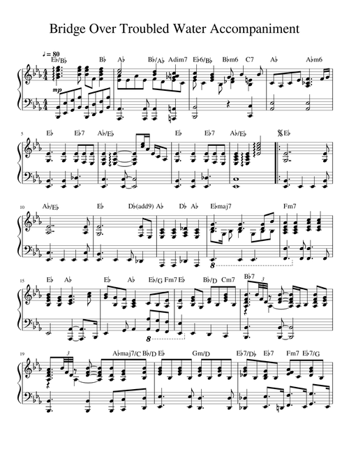 Bridge Over Troubled Water Accompaniment (Just like the song)