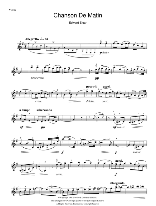 Chanson De Matin Opus 15, No. 2 - Edward Elgar (Violin Solo)
