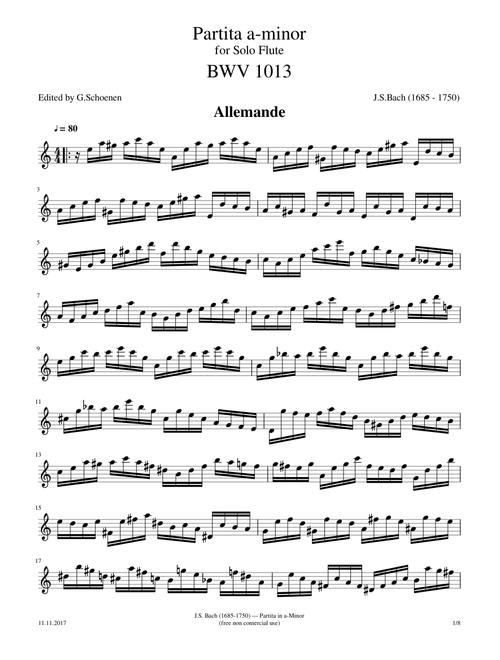 Bach J.S. - Partita in a-Minor BWV 1013 V1.0