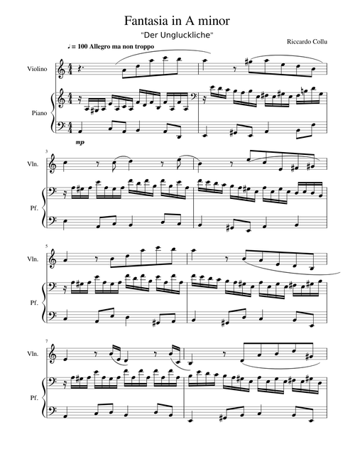 Fantasia in A Minor "Der Unglückliche"
