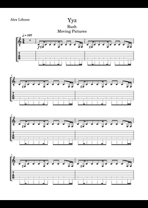 Yyz – Rush Sheet Music with Chords for Guitar, Bass guitar