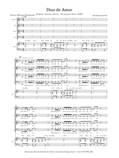 Dias de amor ("Seasons of Love") – Jonathan Larson